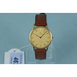 A c1980's gents gold plated Omega Deville wristwatch with Omega buckle,