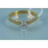 An 18ct gold solitaire diamond ring, size P, weight approx 3.