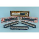 Two boxed Lima model coaches, a Mainline Railways Class 56 Co-Co diesel loco and three loose