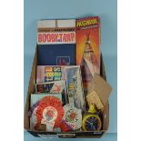 Various vintage boxed games, two Airfix models, HMS Suffolk and Footballers,