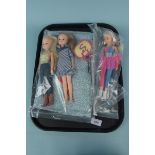 Three vintage Sindy dolls, one ice skater,