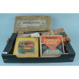 A box of vintage games and jigsaw puzzles including Peall's Bombardo Pool,