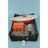 Mixed games etc including a penguin model boat, a View Master 3-D viewer with slides,