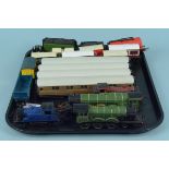 Four various engines, two Hornby plus a selection of carriages,