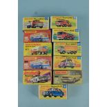 Ten boxed Matchbox Superfast vehicles including 55 Ford Cortina