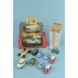 Mixed die cast vehicles including boxed Corgi and Burago together with six vintage Corgi mini's