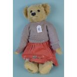 An Alpha-Farnell by Merrythought blonde mohair bear with growler, jointed limbs and head,
