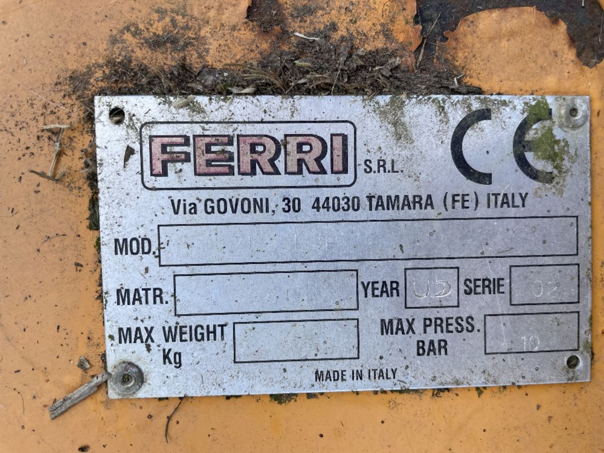 Reco Ferri ZL20 LOF Flail Mower Year 05 Serie 02 - Image 5 of 6