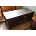 An early 18th Century panelled oak coffer