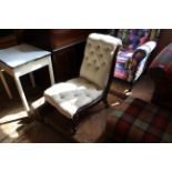 A late Victorian mahogany nursing chair
