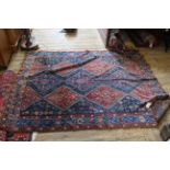 A brown and blue ground rug,