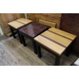 Three modern composite tables in Oriental style,