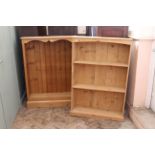 Two pine bookcases,