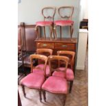 A set of four Victorian dining chairs plus a pair of carved walnut dining chairs,