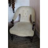 A mid Victorian mahogany low armchair