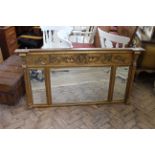 A Regency style gilt overmantel mirror