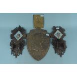 A commemorative brass embossed shield for the Coronation of King Edward VIII 1937,