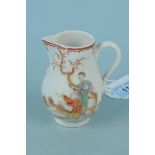 An 18th Century Lowestoft porcelain polychrome decorated sparrow beak jug,