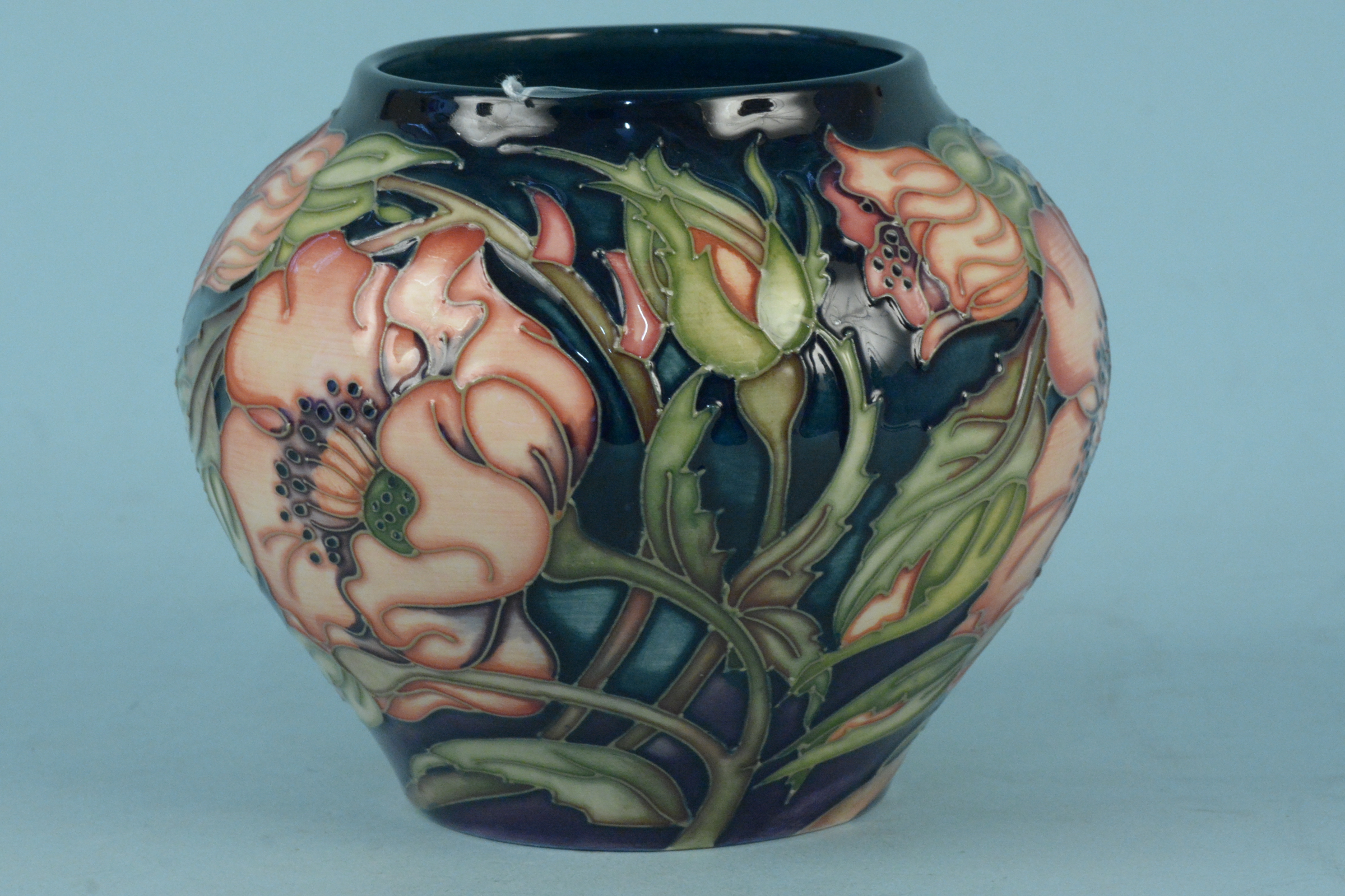 A Moorcroft limited edition squat vase by Rachel Bishop 2003, 174/200,