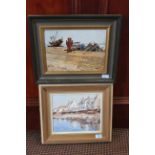 Two framed oils on board by W Storey R.W.A.