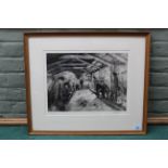 A framed etching and aquatint 'Jeu de Boules' by H Andrew Freeth R.A.