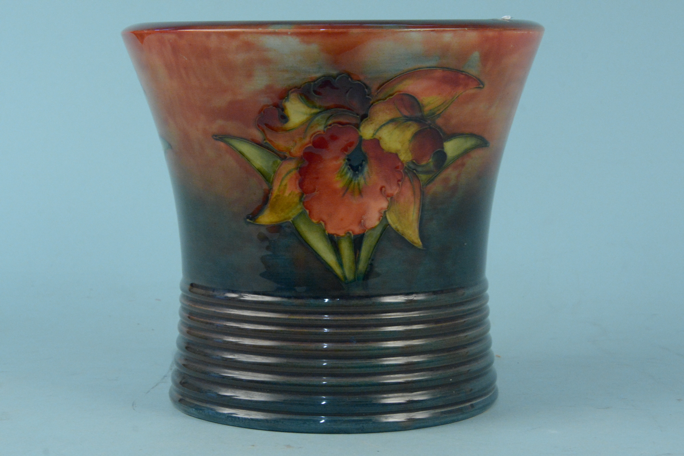 A rare Moorcroft 'Orchid and Spring Flowers' pattern planter produced for the First Class Lounge on