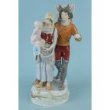 A Royal Dux large figurine group of a fisherman, wife and child,