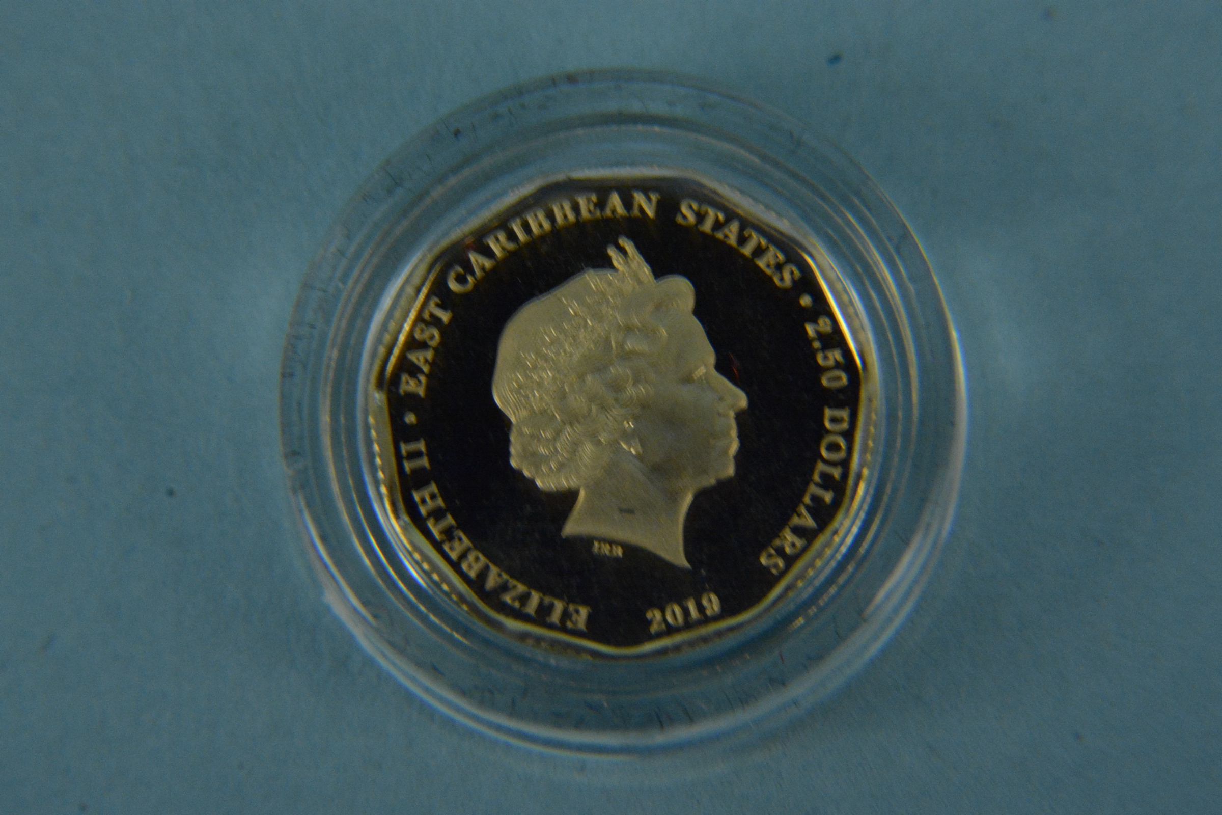A 2019 moon landing 50th anniversary 22ct gold uncirculated quarter sovereign, - Image 3 of 3