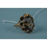 A 9ct gold smoky quartz set ring, size M 1/2, weight approx 4.