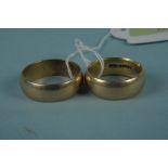 Two 9ct gold wedding bands, weight approx 13.