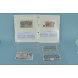 Old British bank notes including Peppiatt and £52 in redeemable bank notes