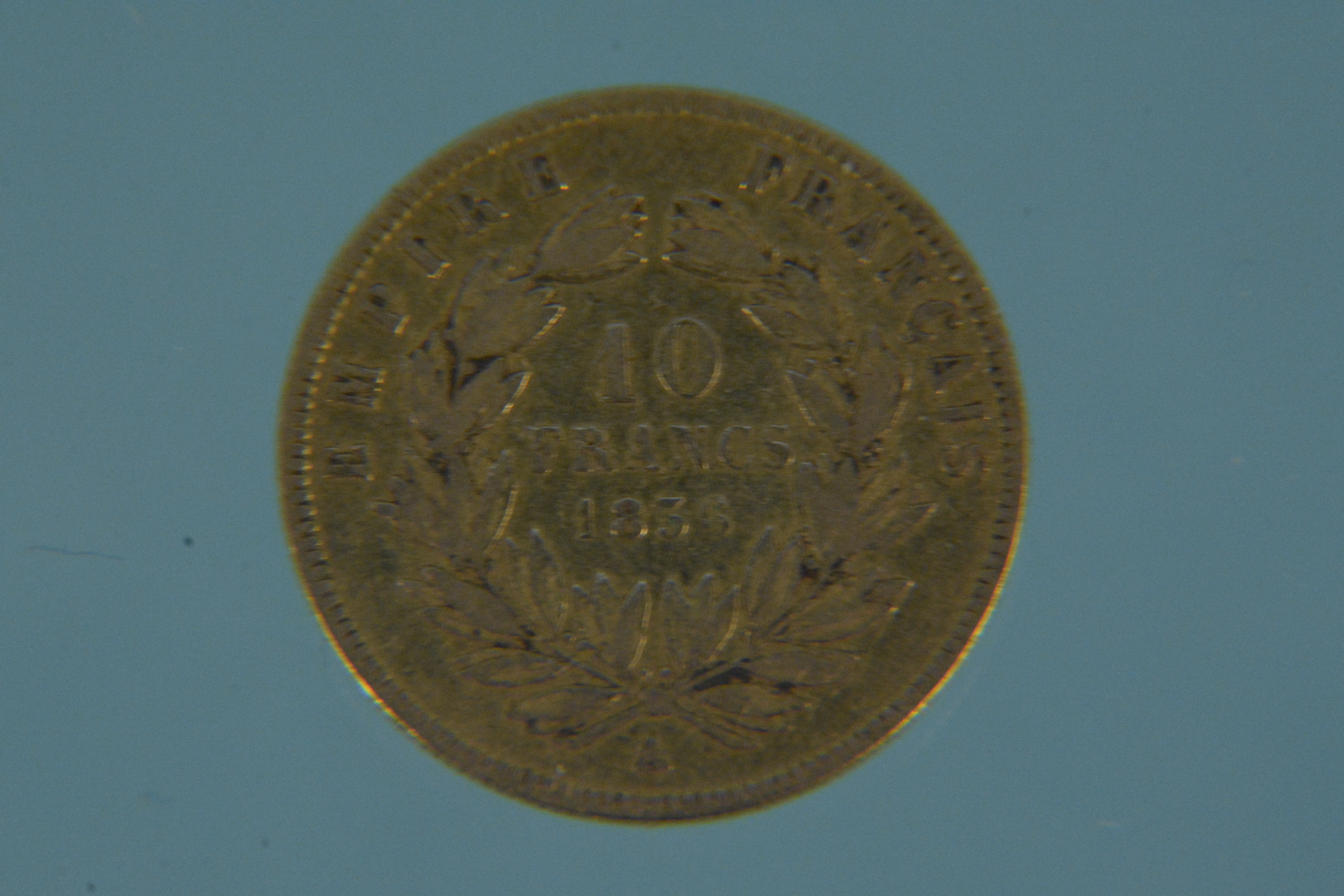 An 1856 Empire of France Napoleon III .900 gold ten francs, weight approx 3. - Image 2 of 2