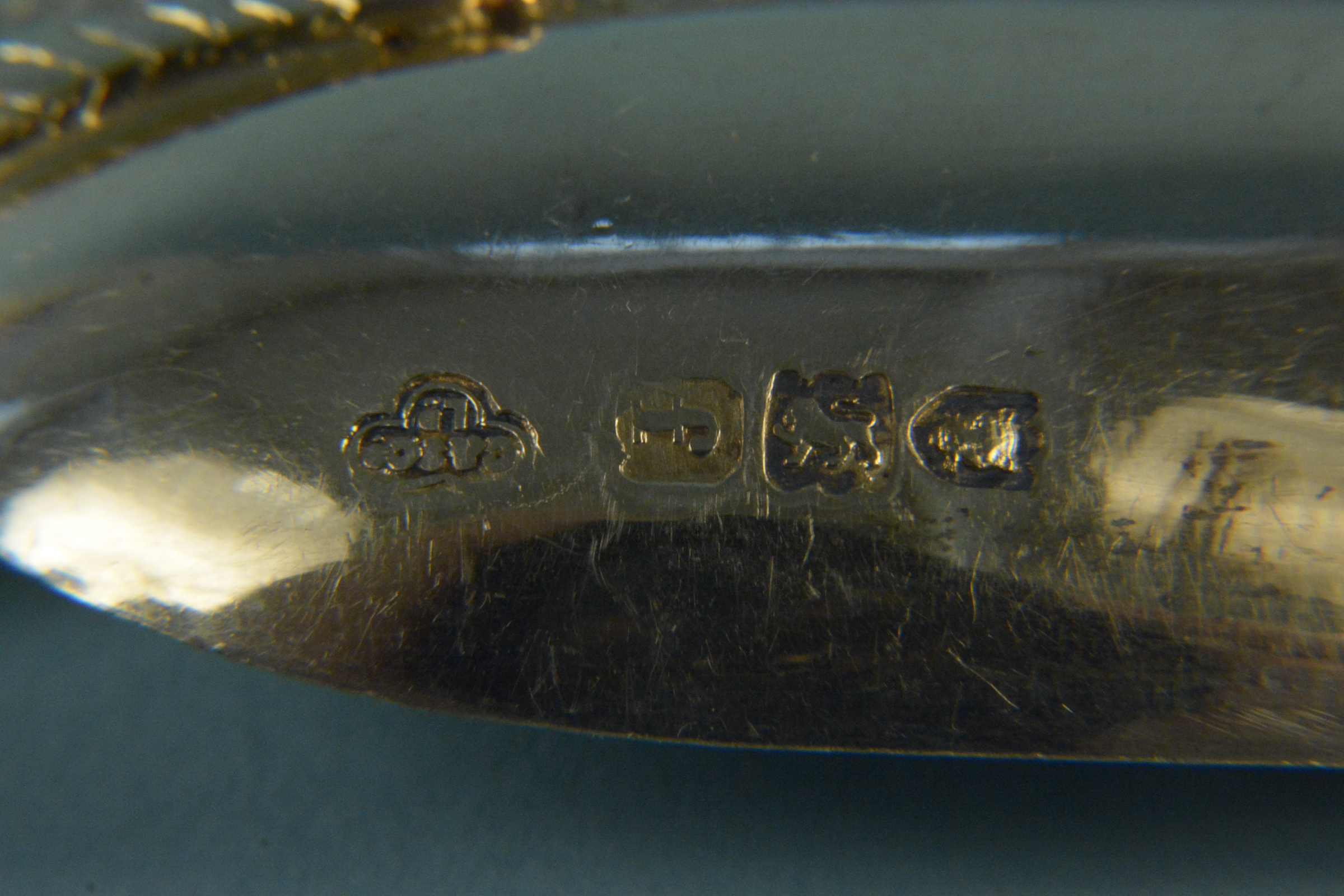 A pair of silver gilt anointing spoons together with another, all hallmarked London 1901, - Image 3 of 3