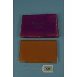 An Aspreys leather wallet with silver corners in original box,