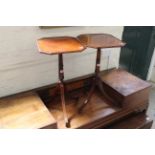 A pair of inlaid mahogany wine tables