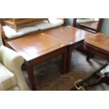 A pair of Oriental style carved hardwood tables