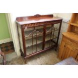 A Queen Anne style mahogany two door glazed display case