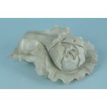 A large heavy carved jadeite flower,