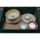 A selection of Susie Cooper ceramics including ten various plates and two soup bowls (one large