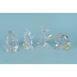 Four Lenox crystal for Disney figures including Winnie the Pooh, Tigger,