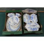 A part late 19th Century blue and white 'squirrel' pattern dinner service including a soup tureen,