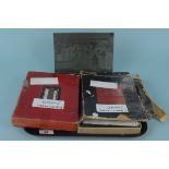 Two boxes of antique photography dry negative plates,