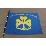 A linen Girl Guide flag on pole, 17th Streatham (St Albans),