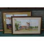 Eric Phillips, two framed watercolours, Ships at Maltings, dated 97,