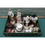 A mixed lot of items including 20th Century porcelain figures, show horses,