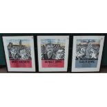 Simon Redington 1958 trilogy of woodcut prints for the Tag Theatres production of Lewis Grassic