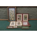 A selection of various sized Islamic watercolour pictures of varying subjects,