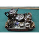 Two silver plated tea sets,