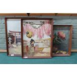 Two framed oil on board pictures of Japanese scenes, signed S De Lavergne 1959,