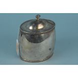 An antique silver plated on copper lockable tea caddy